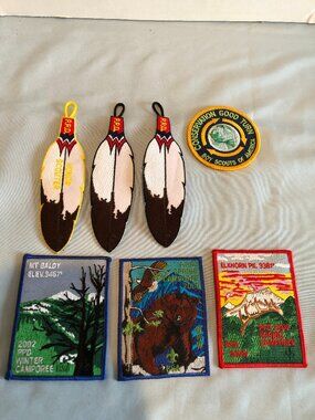 LOT of 7 Patches - Eagle Feather Patches & Other Boy Scout #F32